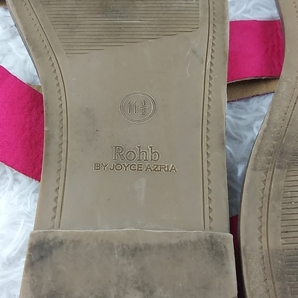 Rohb By Joyce Azria Casablanca Pink Fabric  Two Strap Open Toe Slide Sandal Shoe - Picture 7 of 12